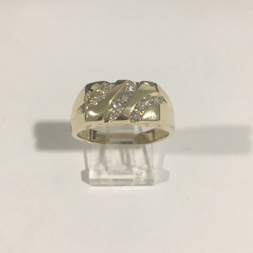 14k Yellow Gold Diamond 💎 Men's Ring